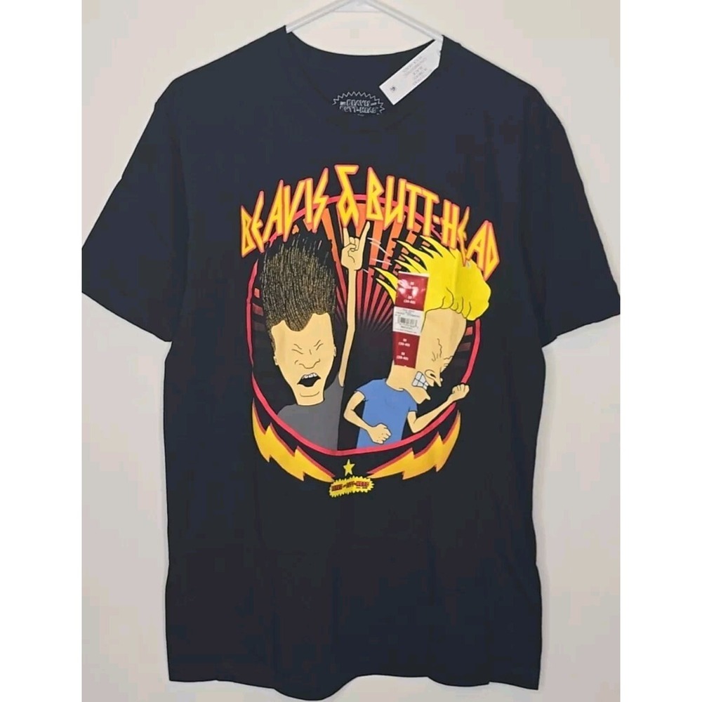 New Bevis And Butt-Head Men's‎ Medium T-Shirt Black Short Sleeve Crew Neck